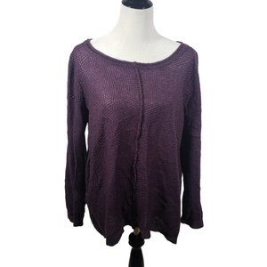 Debbie Morgan women's size X-Large Purple Mesh-like Sweater - Gently Used